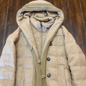 Women’s Winter Coat Jacket Small Tan Double Lining